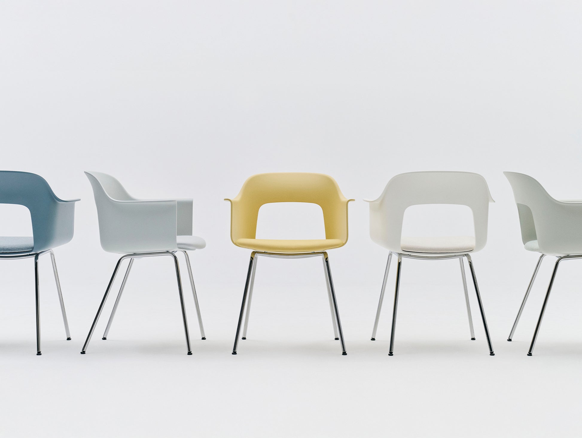 Layout Armchair Upholstered - Metal Base by HAY