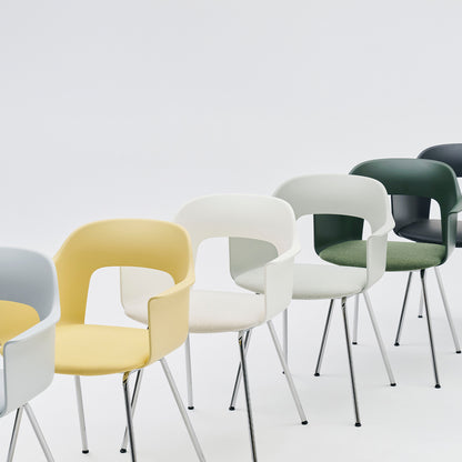 Layout Armchair Upholstered - Metal Base by HAY
