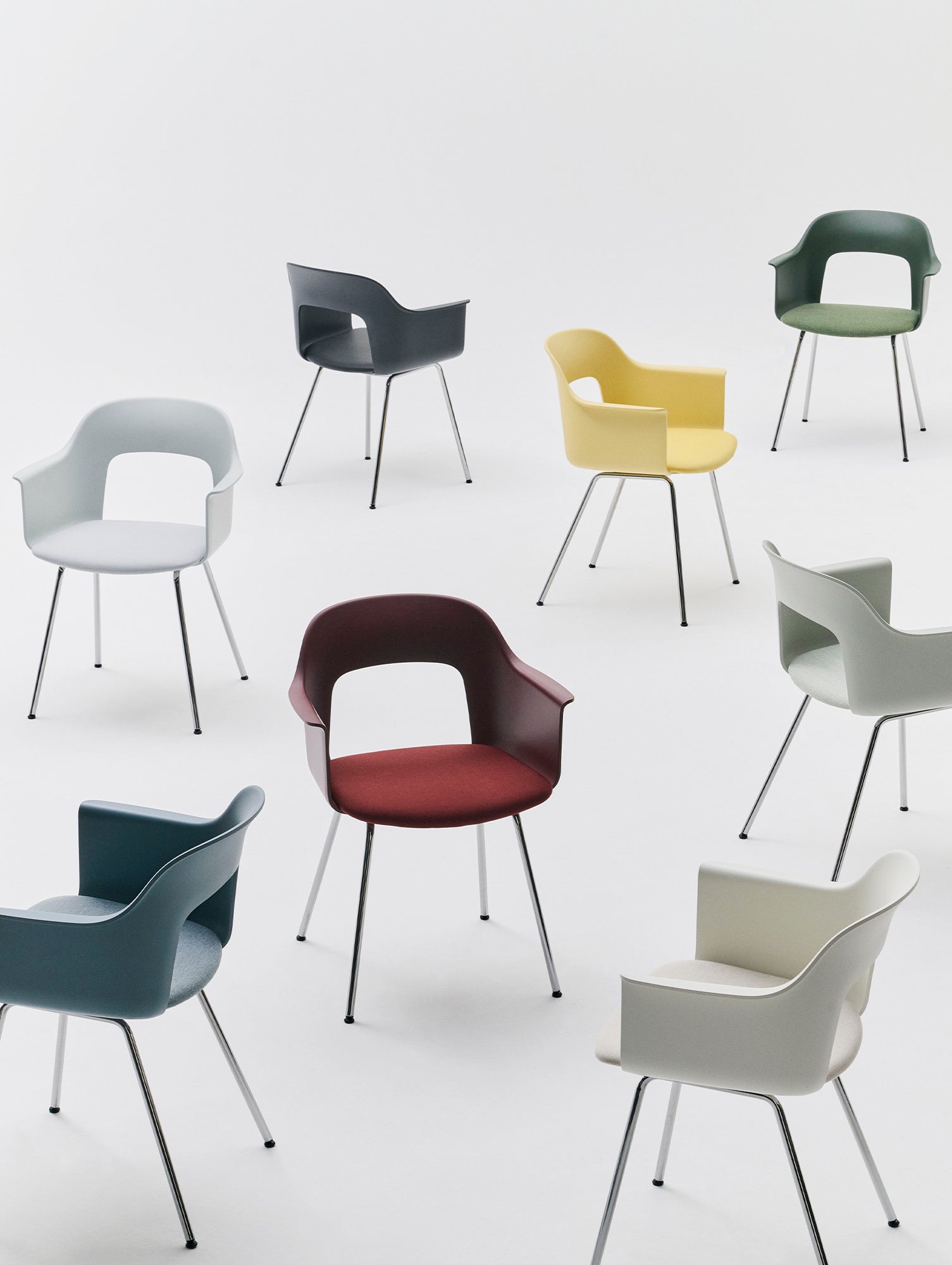 Layout Armchair Upholstered - Metal Base by HAY