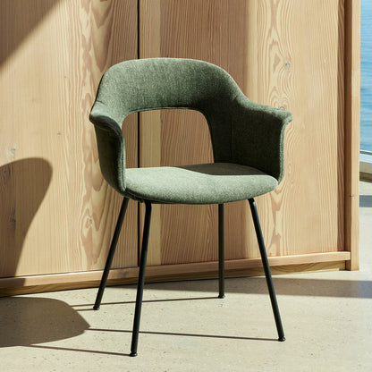 Layout Armchair Upholstered 214 Metal Base by HAY - Black Steel Base / Overlap 11