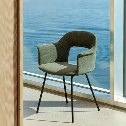 Layout Armchair Upholstered 214 Metal Base by HAY - Black Steel Base / Overlap 11