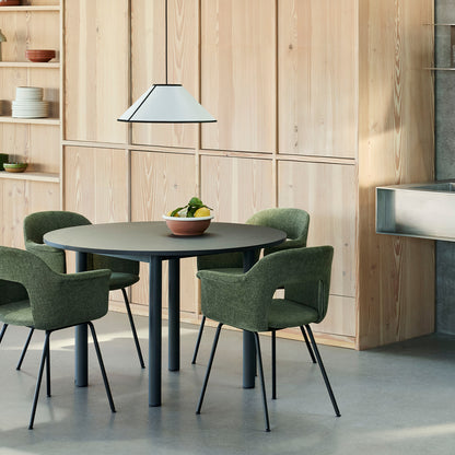 Layout Armchair Upholstered 214 Metal Base by HAY - Black Steel Base / Overlap 11