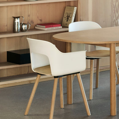 Layout Armchair Wood Base by HAY - Plywood Seat (222) / Lacquered Oak Base / Cream White / Oak Seat