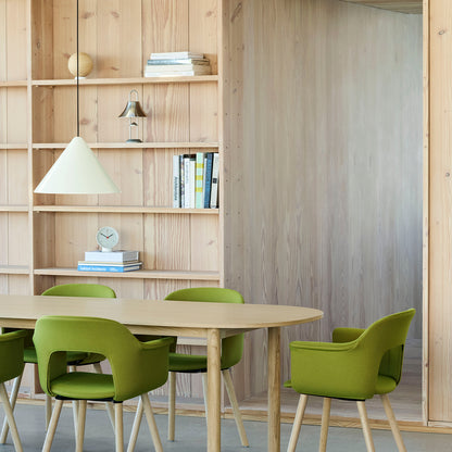 Layout Armchair Upholstered - Wood Base