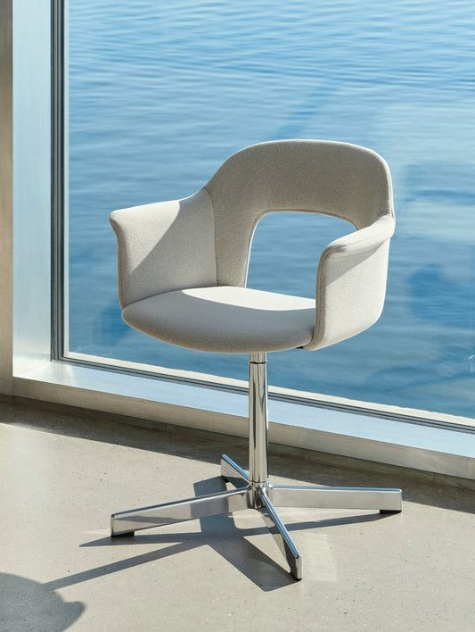 Layout Armchair 234 - Swivel Base by HAY - Black Aluminium Base / Autumn 0101