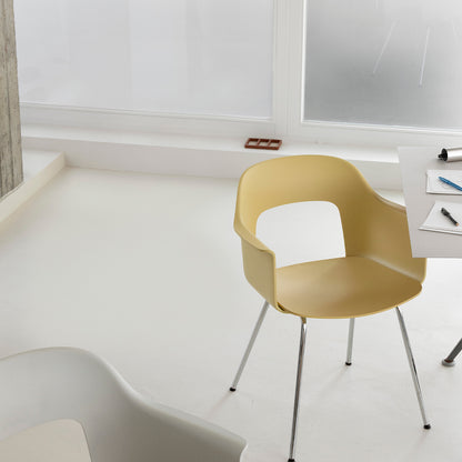 Layout Armchair 211 Metal Base by HAY - Chromed Steel Base / Biscotti