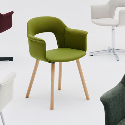Layout Armchair Upholstered - Wood Base