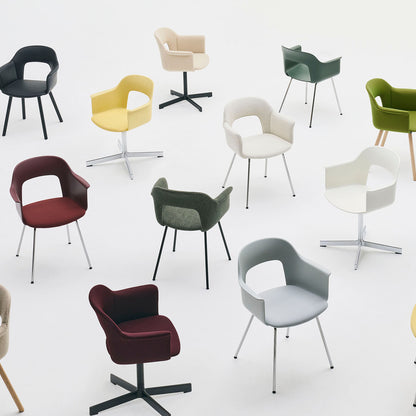 Layout Armchair Upholstered - Metal Base by HAY