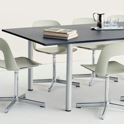 Layout Chair 131 - Swivel Base by HAY - Pastel Green Shell / Polished Aluminium