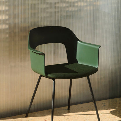 Layout Armchair Upholstered 213 Metal Base by HAY - Black Steel Base / Bottle Green / Vidar 4 972