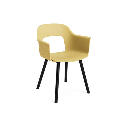 Layout Armchair Wood Base by HAY - Polypropylene Seat (221) / Black Lacquered Oak Base / Biscotti