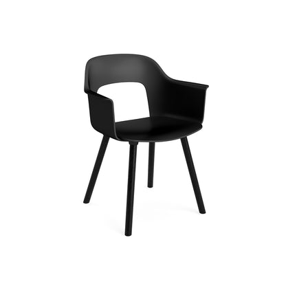 Layout Armchair Wood Base by HAY - Polypropylene Seat (221) / Black Lacquered Oak Base / Black