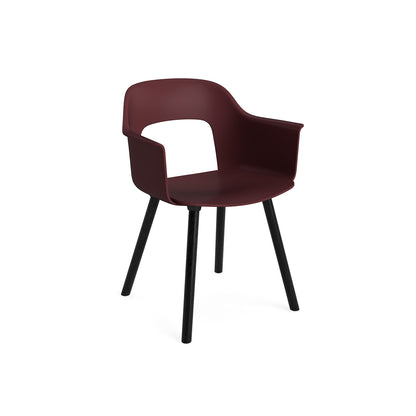 Layout Armchair Wood Base by HAY - Polypropylene Seat (221) / Black Lacquered Oak Base / Bordeaux