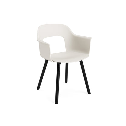 Layout Armchair Wood Base by HAY - Polypropylene Seat (221) / Black Lacquered Oak Base / Cream White