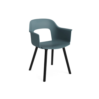 Layout Armchair Wood Base by HAY - Polypropylene Seat (221) / Black Lacquered Oak Base / Ocean
