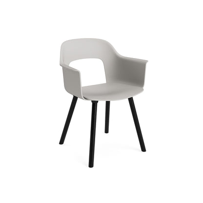 Layout Armchair Wood Base by HAY - Polypropylene Seat (221) / Black Lacquered Oak Base / Sky Grey