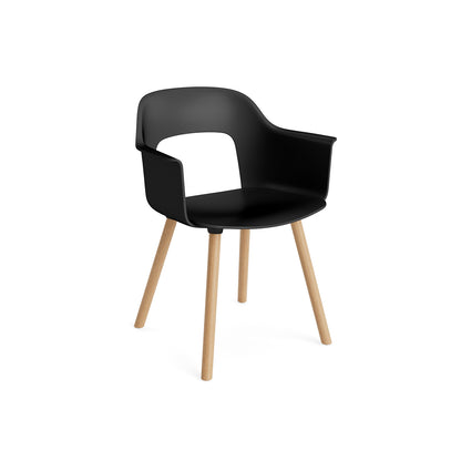 Layout Armchair Wood Base by HAY - Polypropylene Seat (221) / Lacquered Oak Base / Black