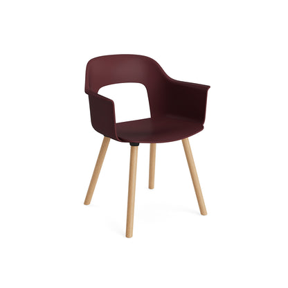 Layout Armchair Wood Base by HAY - Polypropylene Seat (221) / Lacquered Oak Base / Bordeaux