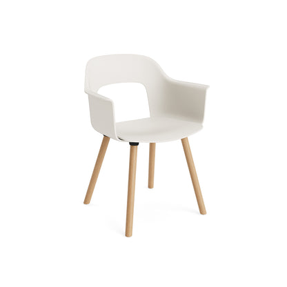 Layout Armchair Wood Base by HAY - Polypropylene Seat (221) / Lacquered Oak Base / Cream White