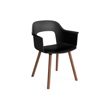 Layout Armchair Wood Base by HAY - Polypropylene Seat (221) / Lacquered Walnut Base / Black