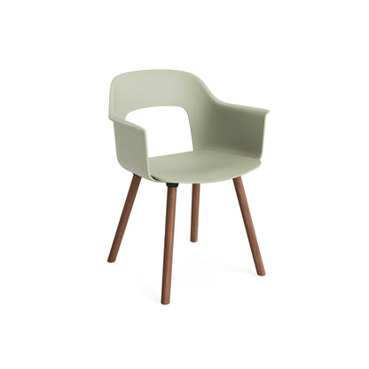 Layout Armchair Wood Base by HAY - Polypropylene Seat (221) / Lacquered Walnut Base / Pastel Green