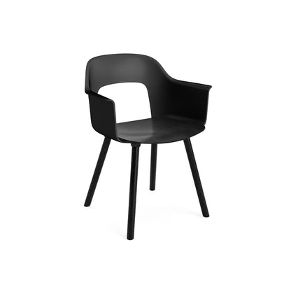 Layout Armchair Wood Base by HAY - Plywood Seat (222) / Black Lacquered Oak Base / Black / Black Oak Seat