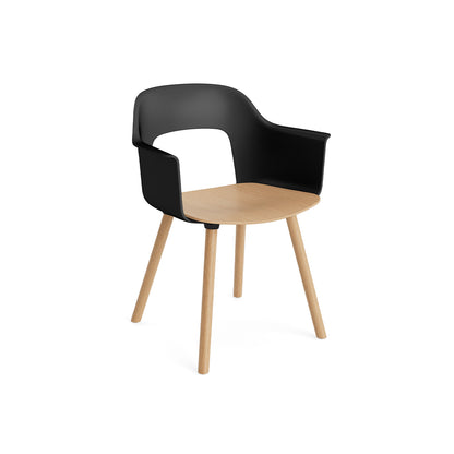 Layout Armchair Wood Base by HAY - Plywood Seat (222) / Lacquered Oak Base / Black / Oak Seat