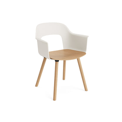 Layout Armchair Wood Base by HAY - Plywood Seat (222) / Lacquered Oak Base / Cream White / Oak Seat