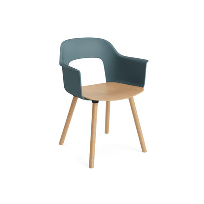 Layout Armchair Wood Base by HAY - Plywood Seat (222) / Lacquered Oak Base / Ocean / Oak Seat