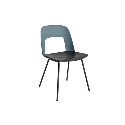 Layout Chair 112  Metal Base by HAY - Ocean Shell / Black Oak Vnneer Seat / Black Base