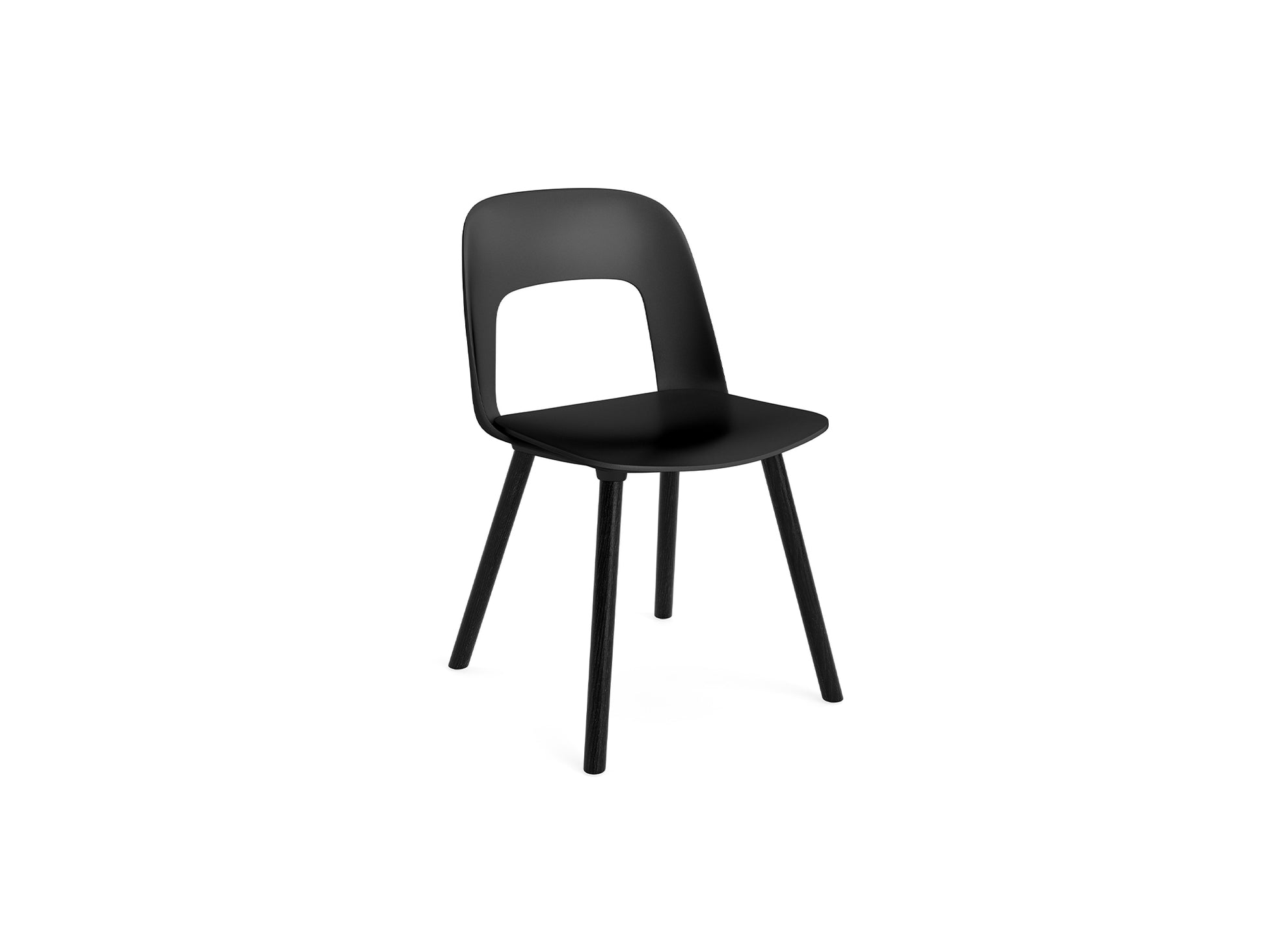 Layout Chair Wood Base 121 by HAY - Black Lacquered Oak / Black