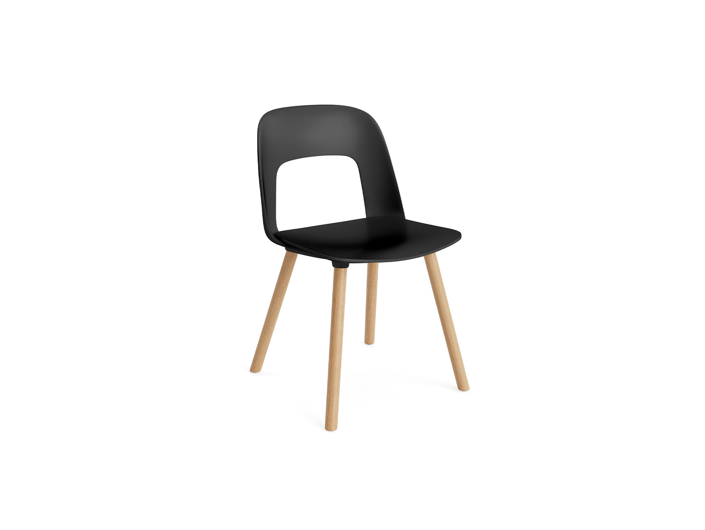 Layout Chair Wood Base 121 by HAY - Lacquered Oak / Black