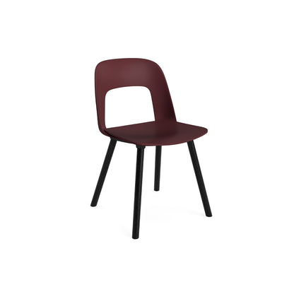Layout Chair Wood Base 121 by HAY - Black Lacquered Oak / Bordeaux