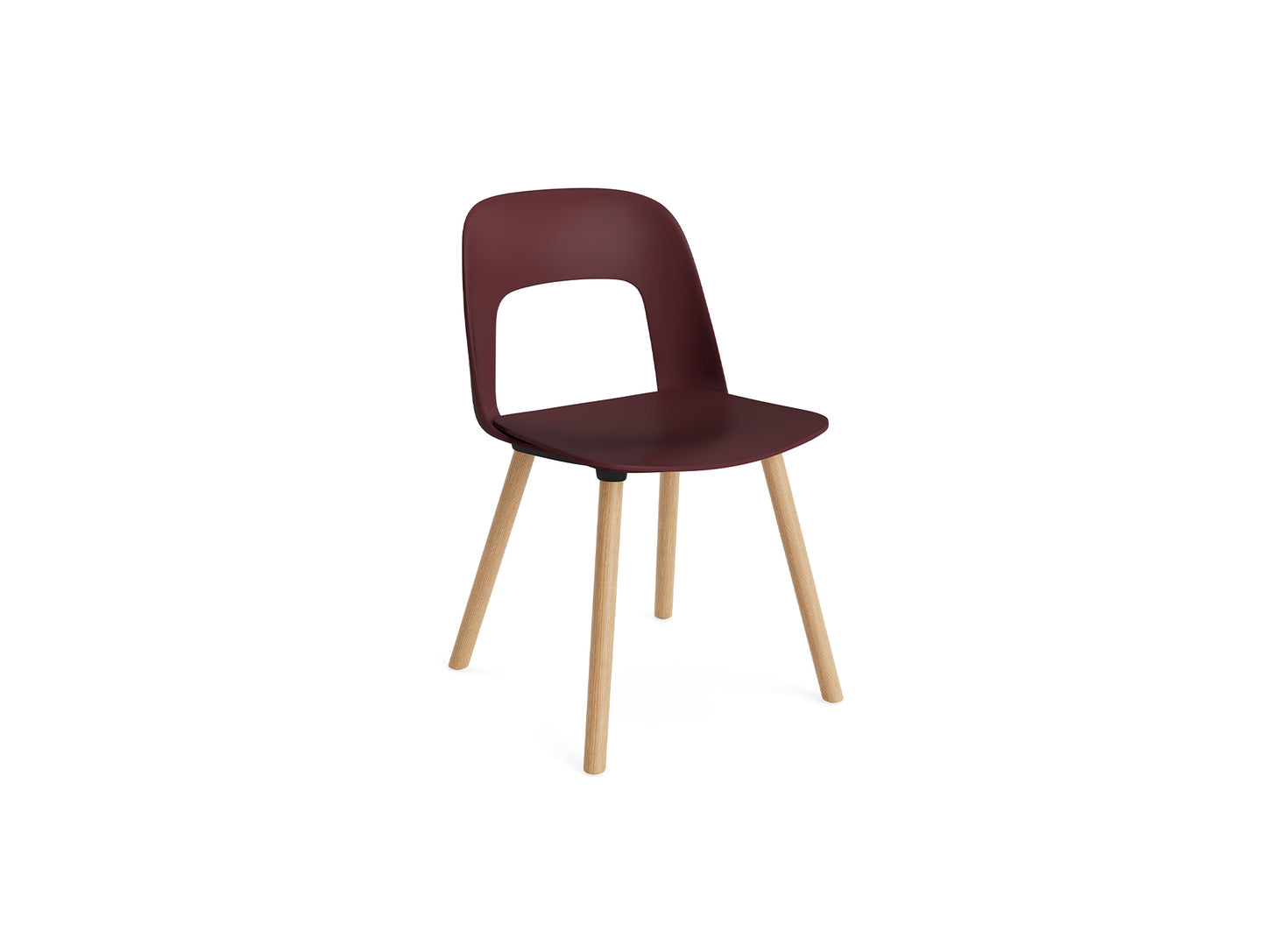 Layout Chair Wood Base 121 by HAY - Lacquered Oak / Bordeaux