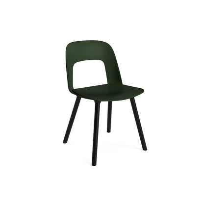 Layout Chair Wood Base 121 by HAY - Black Lacquered Oak / Bottle Green