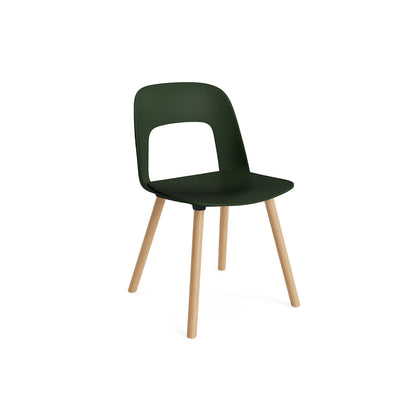 Layout Chair Wood Base 121 by HAY - Lacquered Oak / Bottle Green