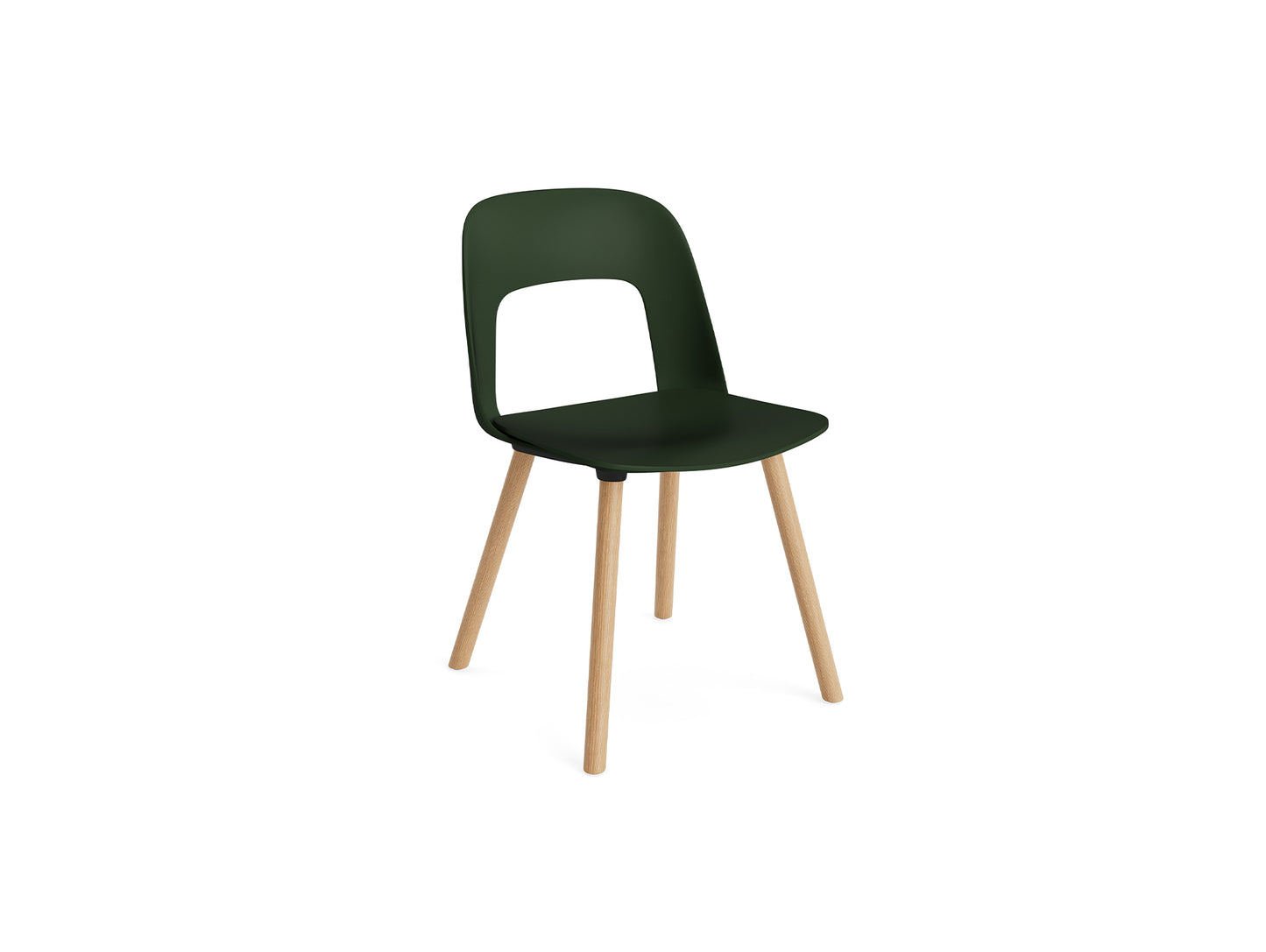 Layout Chair Wood Base 121 by HAY - Lacquered Oak / Bottle Green