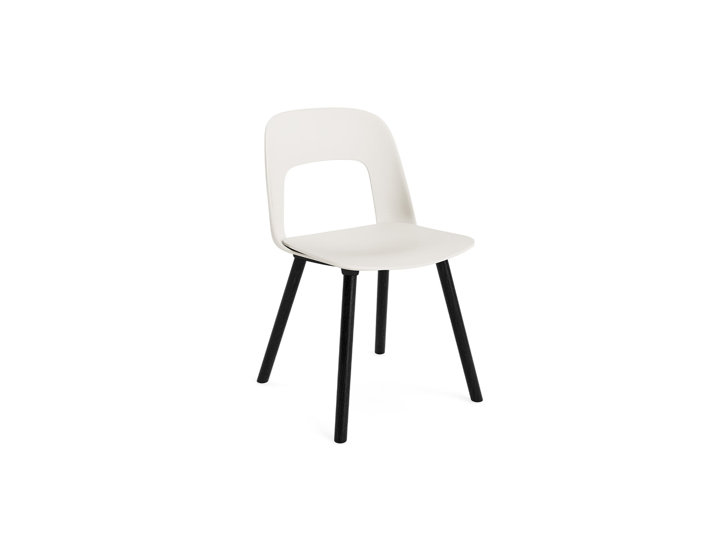 Layout Chair Wood Base 121 by HAY - Black Lacquered Oak / Cream White
