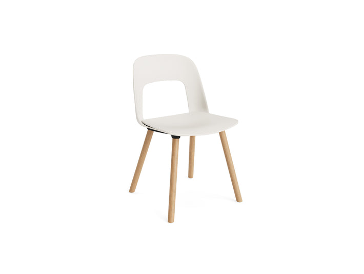Layout Chair Wood Base 121 by HAY - Lacquered Oak / Cream White