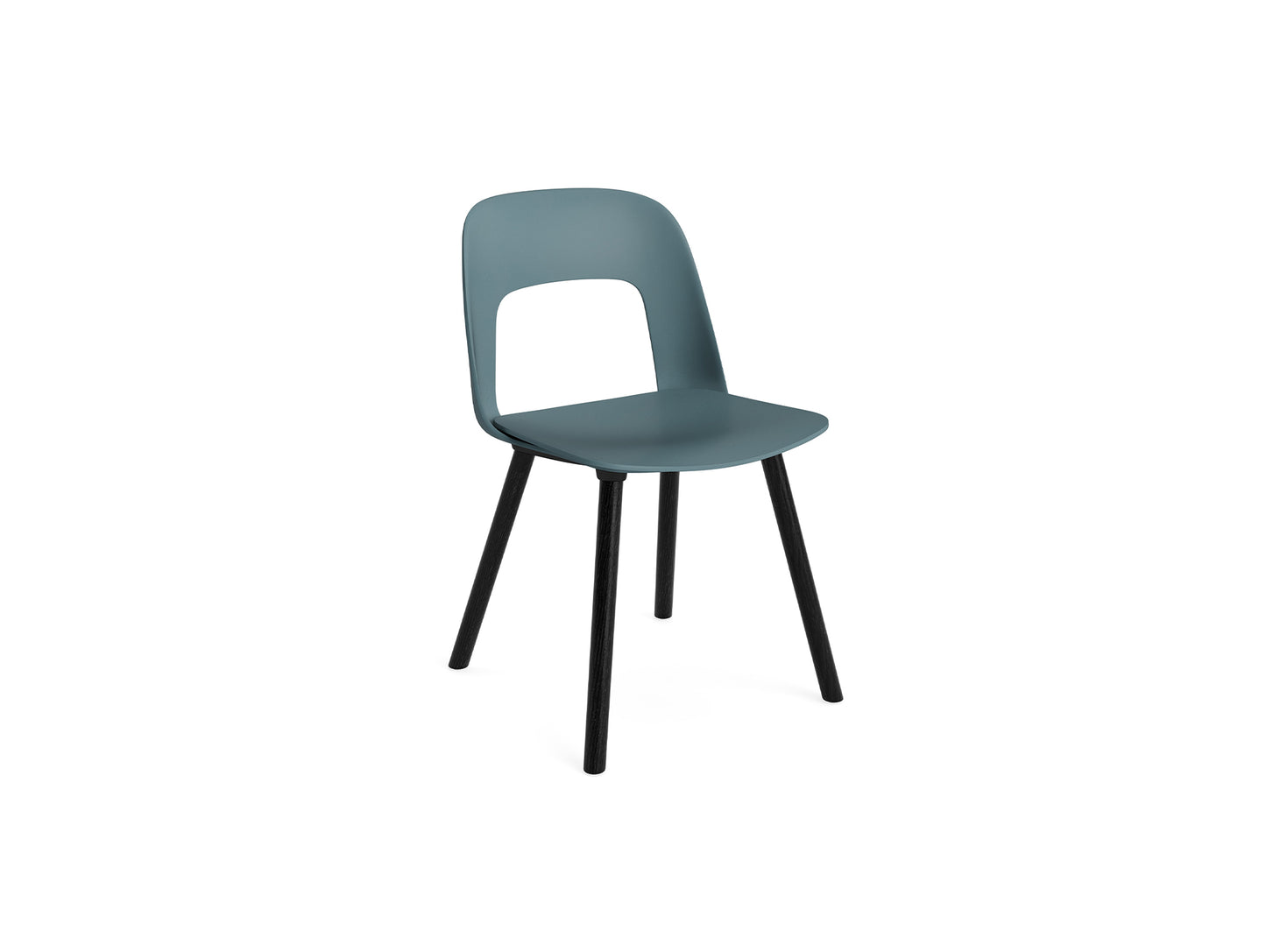 Layout Chair Wood Base 121 by HAY - Black Lacquered Oak / Ocean