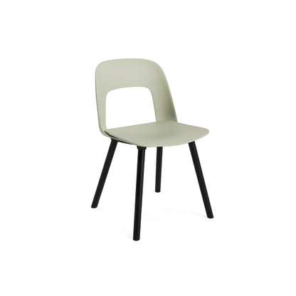 Layout Chair Wood Base 121 by HAY - Black Lacquered Oak / Pastel Green
