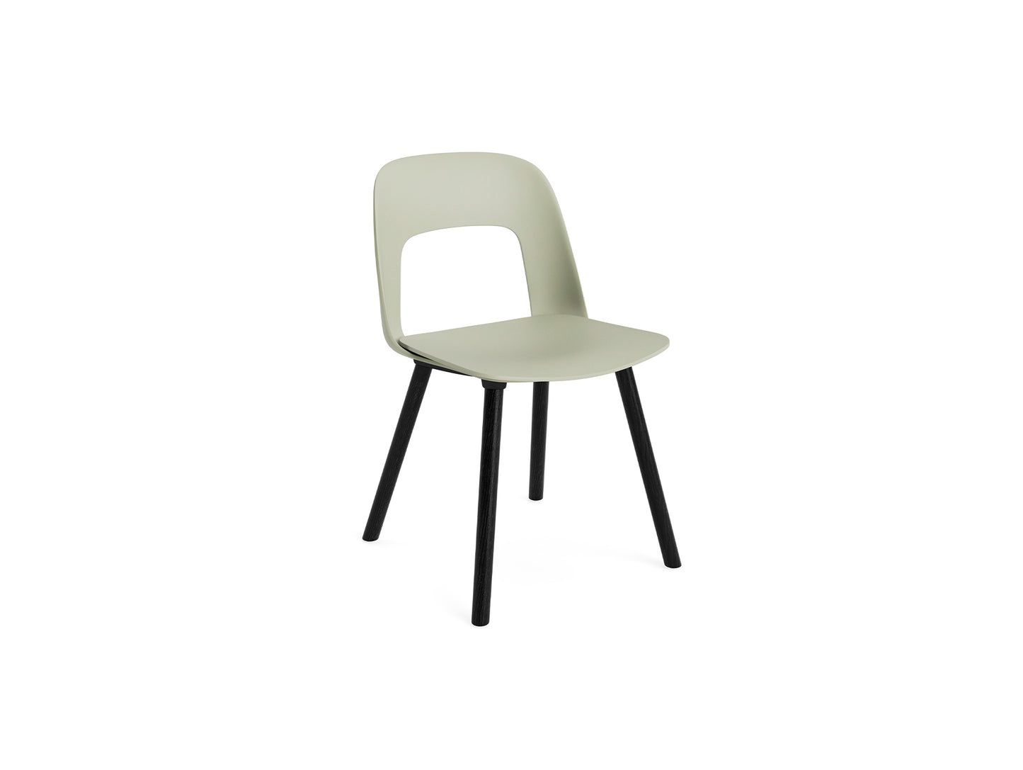 Layout Chair Wood Base 121 by HAY - Black Lacquered Oak / Pastel Green