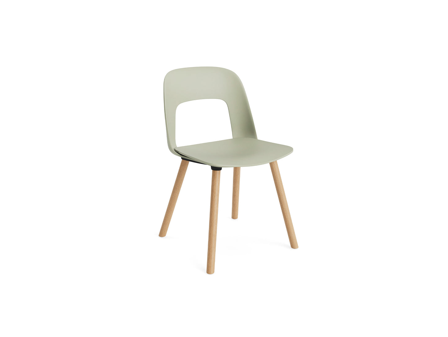 Layout Chair Wood Base 121 by HAY - Lacquered Oak / Pastel Green
