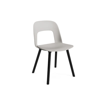 Layout Chair Wood Base 121 by HAY - Black Lacquered Oak / Sky Grey