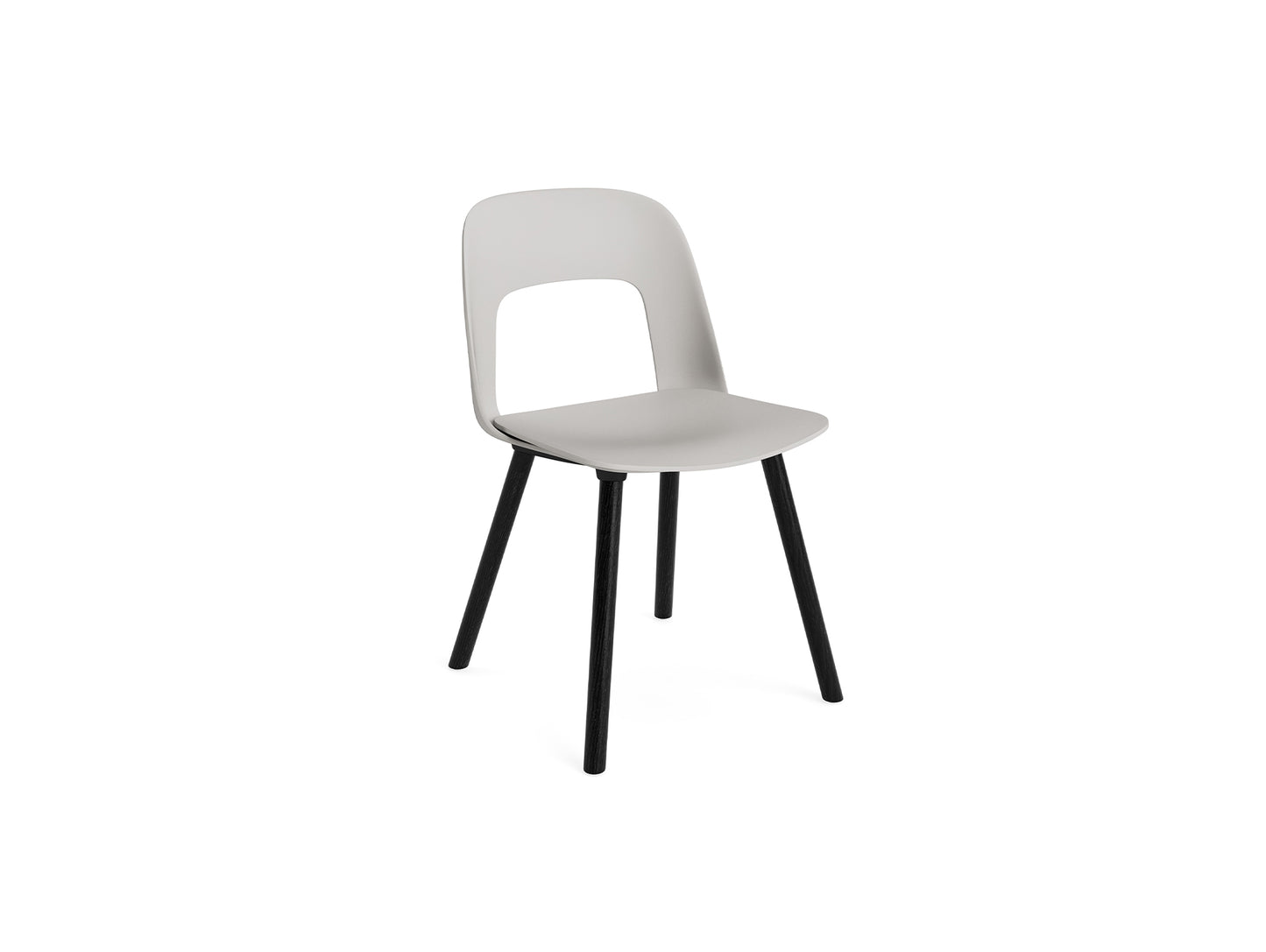 Layout Chair Wood Base 121 by HAY - Black Lacquered Oak / Sky Grey