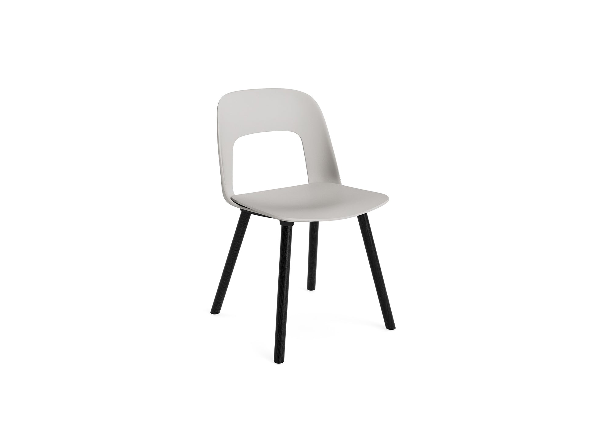 Layout Chair Wood Base 121 by HAY - Black Lacquered Oak / Sky Grey