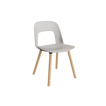 Layout Chair Wood Base 121 by HAY - Lacquered Oak / Sky Grey