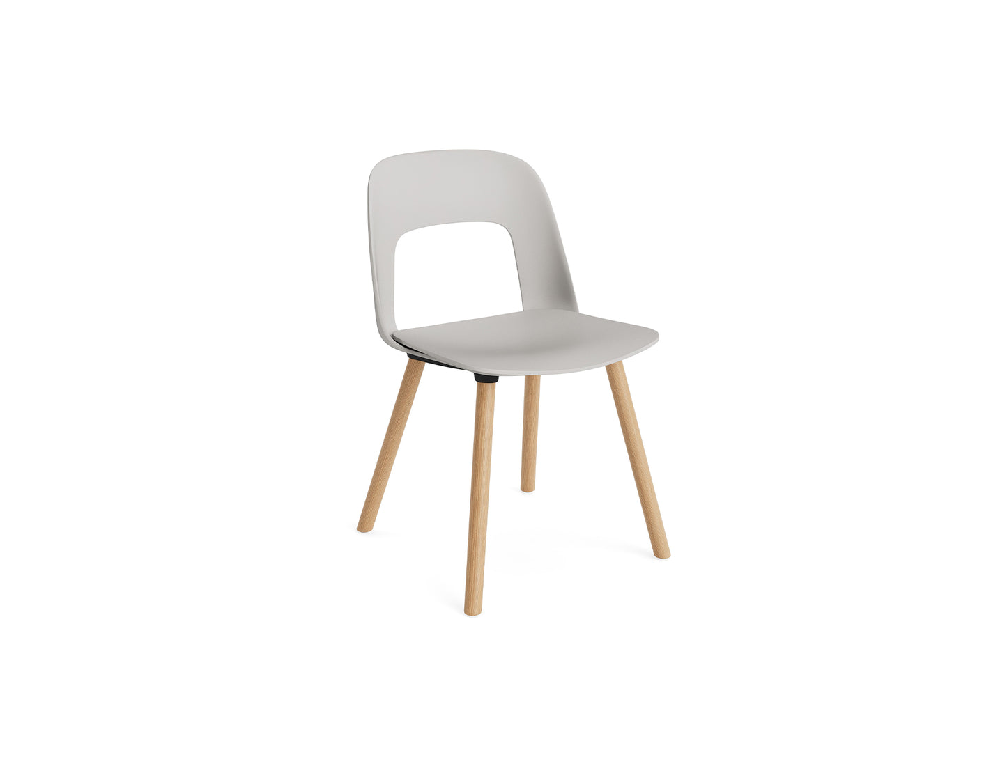 Layout Chair Wood Base 121 by HAY - Lacquered Oak / Sky Grey