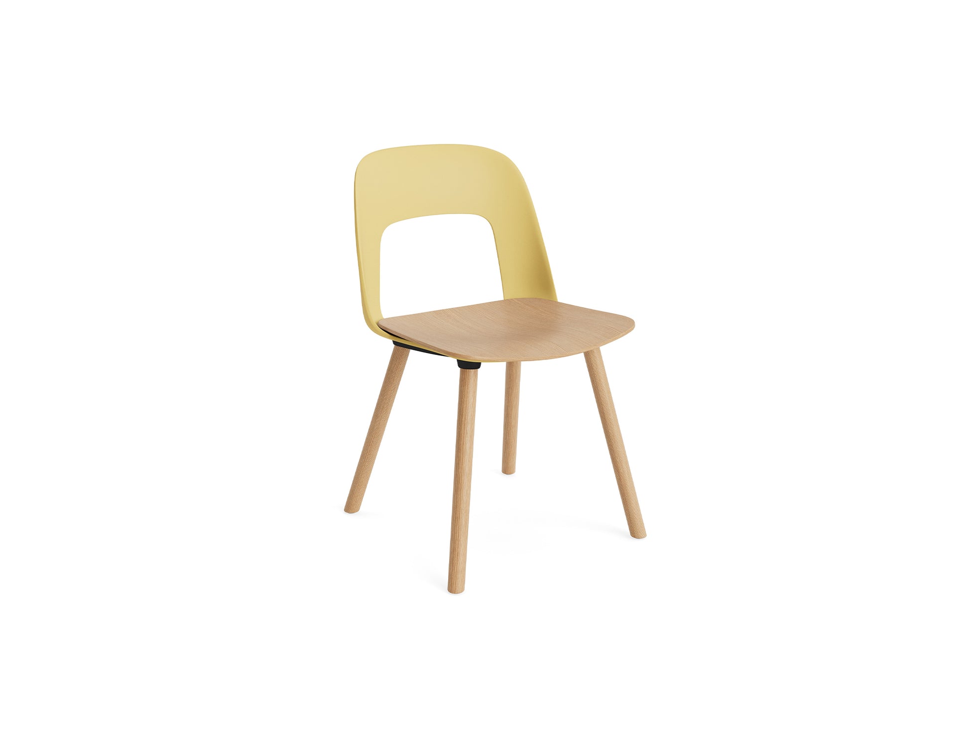 Layout Chair Wood Base 122 by HAY - Lacquered Oak / Oak Veneer Seat / Biscotti