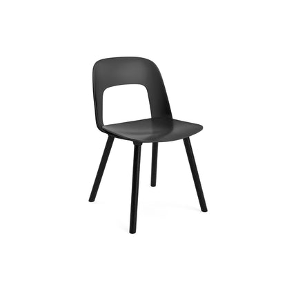 Layout Chair Wood Base 122 by HAY - Black Lacquered Oak / Black Oak Veneer Seat / Black